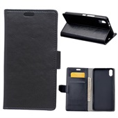 Crazy Horse Leather Wallet til iPhone XR - Black